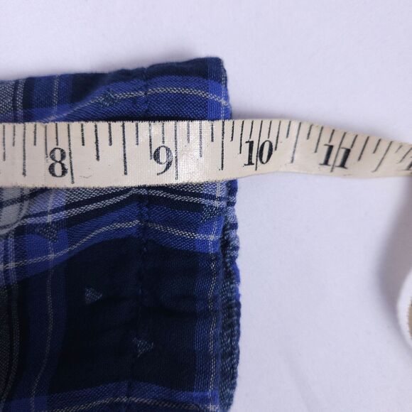 Carbon 2 Cobalt Mens Large Blue Plaid Geometric Shaped Button Up Shirt - Picture 6 of 7